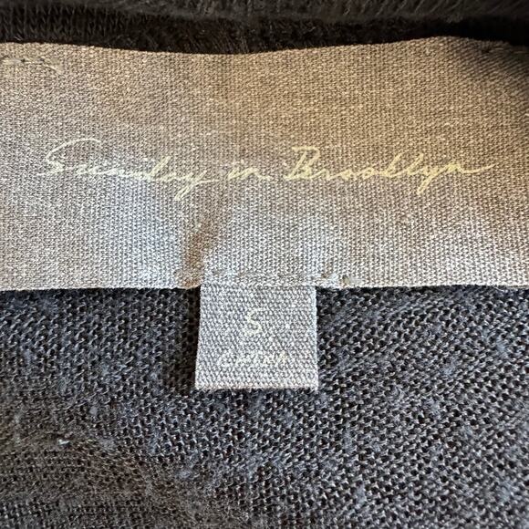 Anthropologie Sunday in Brooklyn Sheer Black Slub Knit Lightweight Cardigan-S - Picture 8 of 8